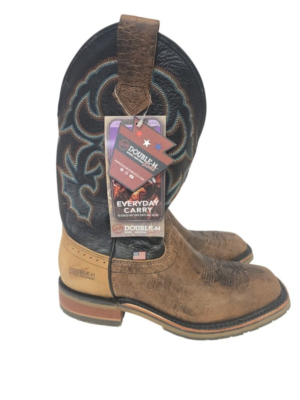 Double H Men's DH644 12" Ice Grissom Roper Western Work Boot Brown Size 9.5D - Picture 2 of 7